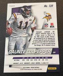 lot 124 image: Daunte Culpepper Refractor Prizm - 2014 Prizm #120 Minnesota Vikings Football Card