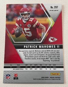 lot 121 image: Patrick Mahomes 2020 Mosaic Prozm #297 Football Card