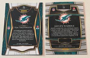 lot 116 image: Jaylen Waddle and Tua Tagavailoa RC Lot - 2020 Select #145 and #48 Rookie Football Cards