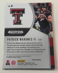 lot 113 image: Patrick Mahomes Refractor - 2020 Draft Picks #81 Football Card