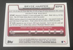 lot 74 image: Bryce Harper RC - 2012 Bowman Chrome Prospects #BCP10