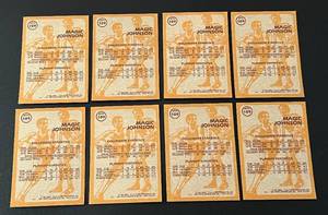 lot 20A image: Magic Johnson 1981 Topps #109 - Lot of 8, Vintage Basketball Cards