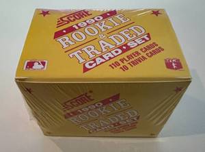 lot 228 image: 1990 Score Rookie & Traded Card Set, sealed baseball cards