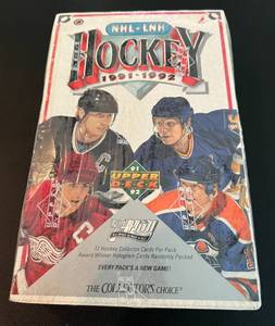 lot 236 image: 1991-92 Upper Deck NHL Hockey - sealed 36 packs of hockey cards