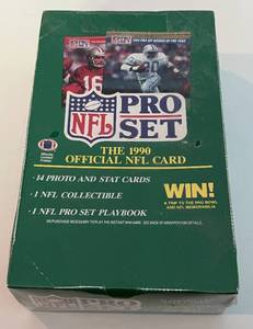 lot 242 image: 1990 Pro Set NFL Sealed Box of 36 Packs Football Cards