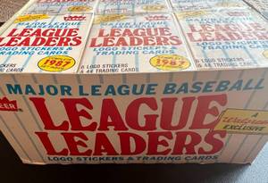 lot 254 image: 1987 Fleer League Leaders Box - 24 Packs Sealed