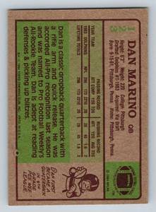 lot 5A image: Dan Marino RC - 1984 Topps #123 Rookie Vintage Football Card