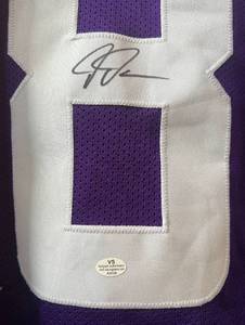 lot 2A image: Justin Jefferson Signed Jersey Certified with COA Minnesota Vikings Football - size XL