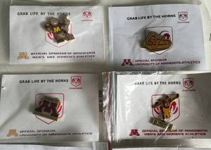 lot 262 image: University of Minnesota Gopher Football Pins - 8 Pins from 2001 to 2008 Seasons, new in package