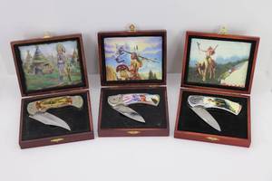 lot 6 image: Set of 3 Native American Collectible Knives