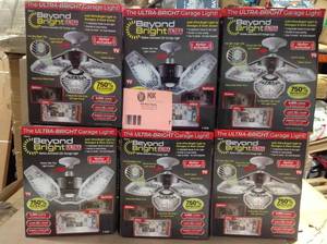 Lot of 7.5 in. x 4.25 in. 6000 Lumens Single Pole Occupancy LED Flush Mount Motion Activated Garage Light Customer Returns See Pictures
