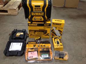 Lot of Assorted Dewalt Tools and Accessories  Customer Returns See Pictures