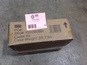 Husky 4 in. Caster Kit for Heavy Duty Welded Steel Garage Base Cabinets  Customer Returns See Pictures