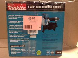 Makita Pneumatic 1-34 in. 15 Degree Coil Roofing Nailer  Customer Returns See Pictures