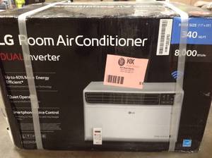 LG 14,000 BTU 115-Volt Dual Inverter Smart Window Air Conditioner LW1522IVSM Cools 800 Sq. Ft. with Remote, Wi-Fi Enabled  Customer Returns See Pictures