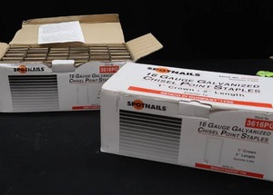 lot 25 image: SPOTNAILS 16 GAUGE GALVANIZED CHISEL POINT STAPLES