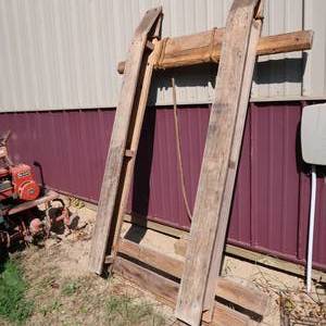 lot 1L image: SOLID WOOD DARK HOUSE SLED