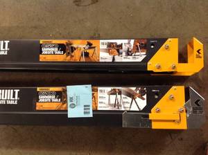 lot 7 image: Lot of 2 TOUGHBUILT 39.9 to 45.9W x 25 to 32H C700 Adjustable Sawhorse and Jobsite Table with 1300 lb capacity    Customer Returns See Pictures