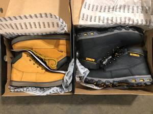 Lot of 2 Assorted Dewalt Work Boots Different Sizes   Customer Returns See Pictures