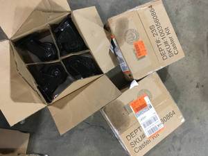 Lot of 3 Husky 4 in. Caster Kit for Heavy Duty Welded Steel Garage Base Cabinets Customer Returns See Pictures