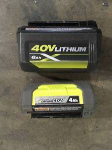Lot of 2 Assorted Ryobi Batteries Various Sizes and Conditions  Customer Returns See Pictures