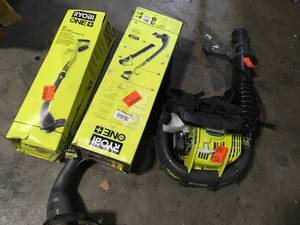 Lot of Assorted Ryobi Lawn Care Items Various Models and Conditons   Customer Returns See Pictures