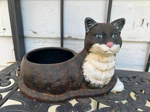 Cast Iron Cat Plant Holder