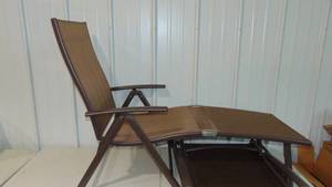 lot 26 image: 2 Paxk Brown Adjustable Metal Outdoor Chaise Lounge Model # CL-LG001BRN-1 Store SKU # 1005497434 NEW