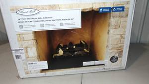 lot 37 image: Pleasant Hearth Wildwood 24 in. Vent-Free Dual Fuel Gas Fireplace Logs Model # VFL2-WW24DT Store SKU # 1002916257 NEW