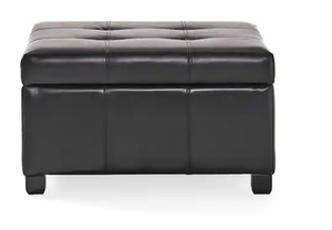 lot 3 image: Noble House Richmond Espresso Bonded Leather Storage Ottoman Model # 726 Store SKU # 1002923789 NEW