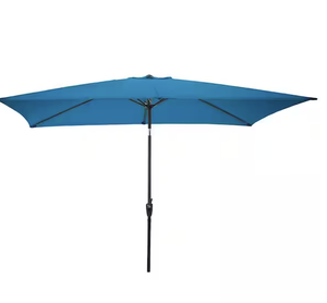 lot 6 image: Pure Garden 10 ft. Market Rectangular Tilt Patio Umbrella with Push Button in Turquoise Model # 50-LG1279 Store SKU # 1008650804 NEW