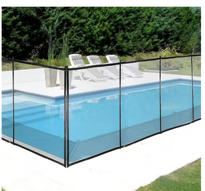 lot 25 image: 7 Pack 70 Totol Feet VEVOR 4 ft. x 12 ft. Pool Fence PVC Grid Fabric Removable DIY Pool Fencing with Section Kit for In-Ground Pools in Black Model # KCXYCWLB412FT1MHKV0 Store SKU # 1007718548