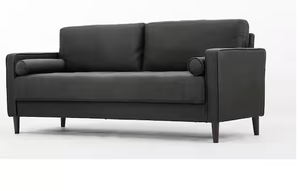 lot 38 image: Lifestyle Solutions Lillith 31.1 in. Heather Grey Polyester 4-Seater Tuxedo Sofa with Square Arms Model # LK-LGFSP3GU3073 NEW