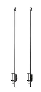 lot 40 image: 2 Sets Of 2 46 in. H Black Powdercoated Wrought Iron Outdoor O-Hook Railing Poles for String Lights Model # TSW-04-2 Store SKU # 1007973746 NEW