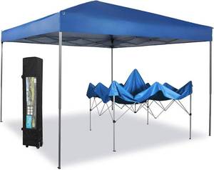 lot 53 image: PHI VILLA Outdoor Pop up Canopy 10x10 Tent Camping Sun Shelter-Series Party Tent, 100 Sq. Ft of Shade (Blue) NEW