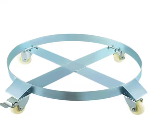 lot 55 image: 2 Pack VEVOR 30 Gal. Swivel Drum Dolly WITH 4 Caster Wheels Drum Dolly Steel Frame Non Tipping Easy Moving Caster Cross Straps Model # TCYTPYC30GL4L1PC1V0 Store SKU # 1009034962 NEW
