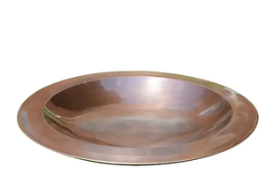 lot 59 image: 24 in. Dia Antique Copper Plated Large Brass Classic Birdbath with Shallow Rimmed Bowl Model # CBB-01 Store SKU # 1000590547 NEW