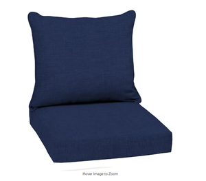 lot 65 image: 22 in. x 24 in. 2-Piece Deep Seating Outdoor Lounge Chair Cushion in Sapphire Blue Leala  Model # TG0D824B-D9Z1 Store SKU # 1005860229 NEW