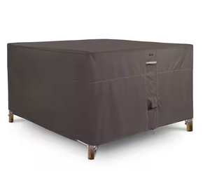 lot 67 image: Ravenna 66 in. W x 66 in. D x 34 in. H Dark Taupe Water-Resistant Patio Bar Table and Chair Set Cover Model # 56-480-015101-EC Store SKU # 1007354377
