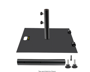 lot 24 image: VEVOR Patio Umbrella Base 24 in . Square Heavy Duty Umbrella Base 39 lbs. Cast Iron Umbrellas Holder Stand in Black Model # ZYSDZFXDL24000001V0 Store SKU # 1008439814 NEW