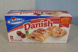 lot 215 image: 3ct Hostess Cherry Cheese Danish  Snacks 6-Pack