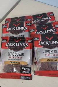 lot 253 image: 6ct Jack Links Beef Jerky Zero Sugar