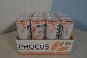 lot 7 image: Phocus Naturally Energizing Sparkling Water 12-Pack Peach Flavor