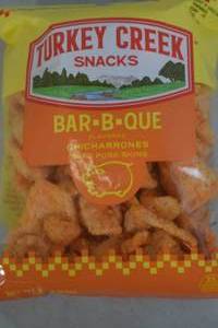 lot 216 image: 12ct Turkey Creek Snacks Bar-B-Que Chicharrones Fried Pork Skins