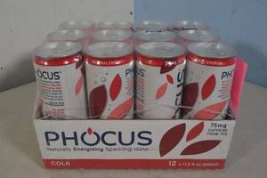 lot 47 image: Phocus Naturally Energizing Sparkling Water 12-Pack Cherry Cola Flavor