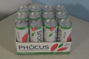 lot 209 image: Phocus Naturally Energizing Sparkling Water 12-Pack Watermelon Flavor