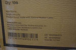 lot 293 image: Case of Medline Polyethylene Gowns Blue XL, 100ct
