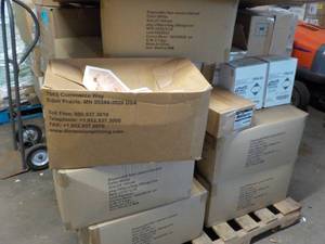 Pallet of Hairnets, Purell, Signs a...