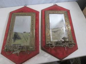 (RM1) 2 Vintage Wall Mirror Candle ...