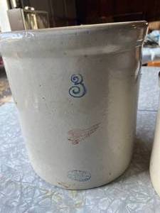 lot 8 image: Red Wing Crock #3 & MN Stoneware Crock